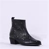 Wonders Fei Stud Low Heel Ankle Boot - Black Leather